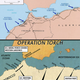 Top: a US Army map of the real-life Operation Torch; Bottom: an in-game map of the Operation Torch in the "Medal of Honor" videogame